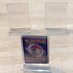 Acrylic Trading Card Display Stand Vertical Holder Sports Pokemon Cards Lot Of 3